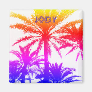 Custom Tiki Sunset Magnet - 80er Vacation Vibe