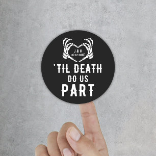 Custom Til Death Do us Part Wedding Runder Aufkleber