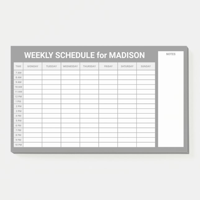 Custom Title Weekly Planner Post-it Klebezettel (Vorderseite)
