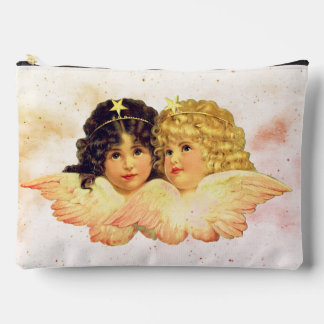 CUSTOM TOILETRY BAGS TWIN ANGELS WITH CLOUDS ZUBEHÖRTASCHE
