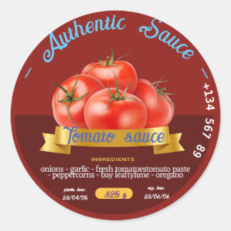 CUSTOM TOMATO KETCH UP SAUCE BEST ATTRAKTIVE RED RUNDER AUFKLEBER