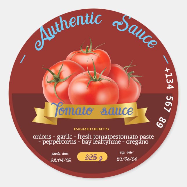 CUSTOM TOMATO KETCH UP SAUCE BEST ATTRAKTIVE RED RUNDER AUFKLEBER (Vorderseite)