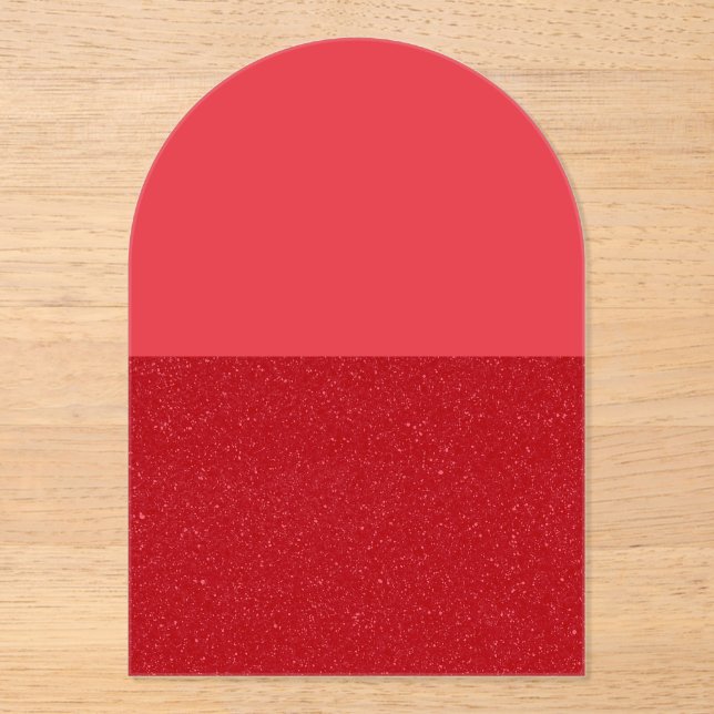 Custom Tomato Red Block Acrylic Invitation Acryleinladungen (Vorderseite)
