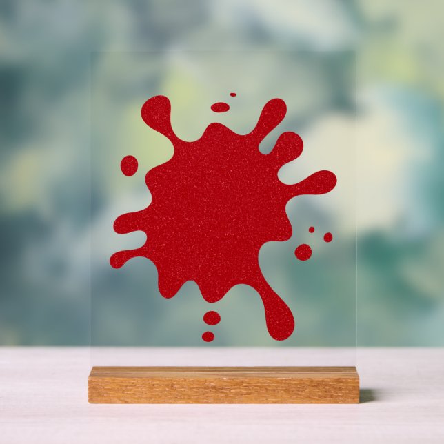 Custom Tomato Red Glitzer Acrylic Splash Sign Acrylschild (Neutral)