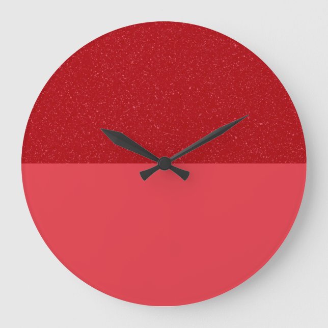 Custom Tomato Red Half Split Clock Große Wanduhr (Vorderseite)