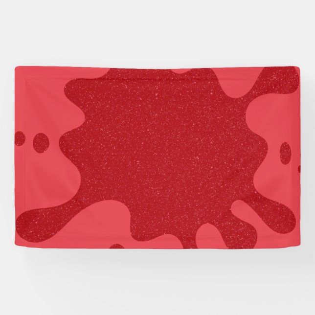 Custom Tomato Red Platsch Glitzer Banner (Horizontal)