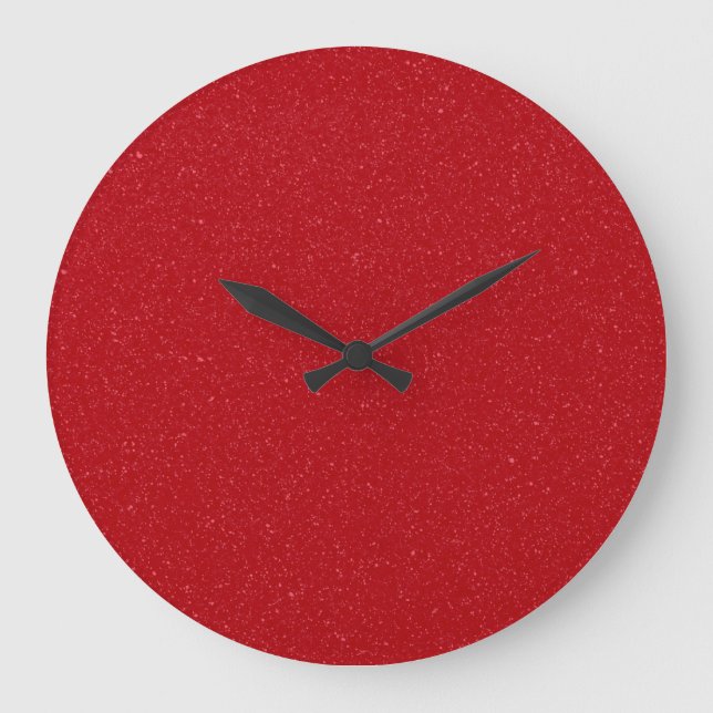 Custom Tomato Red Specklklack Wall Clock Große Wanduhr (Vorderseite)