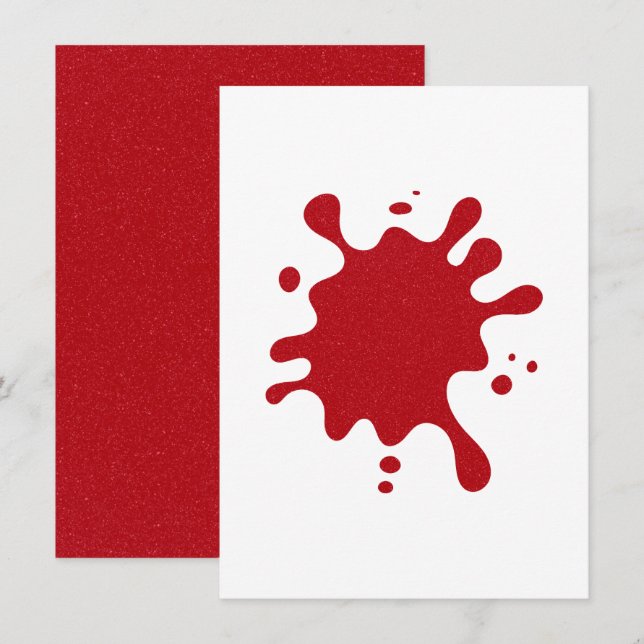 Custom Tomato Red Splash Einladung - White Matte (Vorne/Hinten)