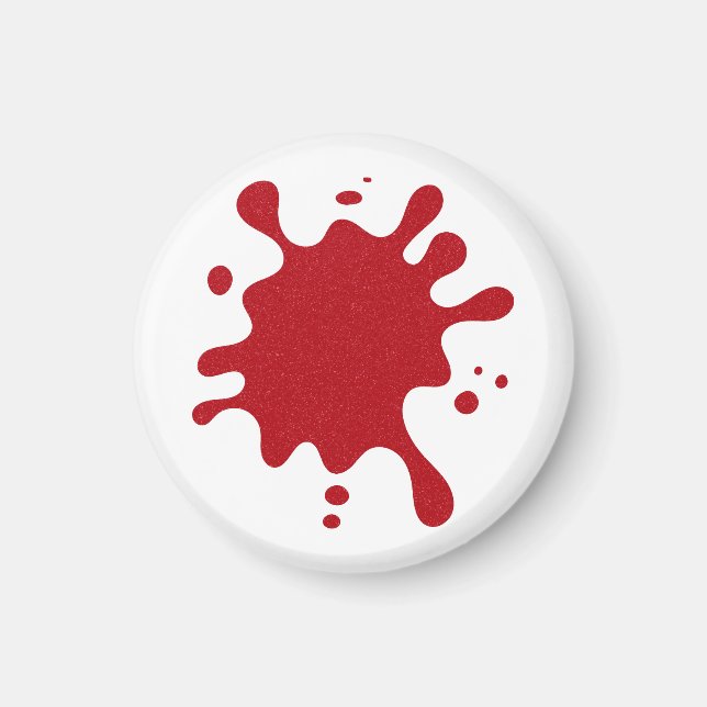 Custom Tomato Red Splash Magnet (White Base) (Devant)