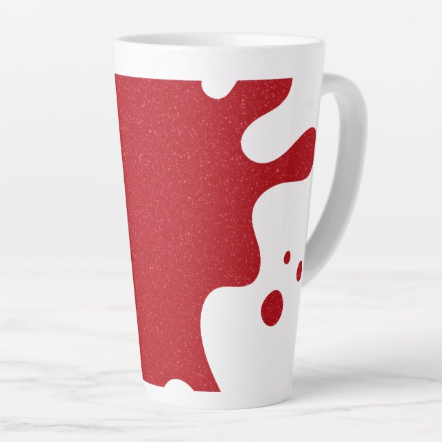 Custom Tomato Red Splash Noise Latte Mug (Angle droit)