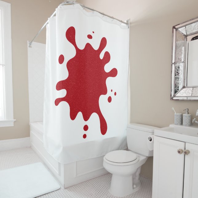 Custom Tomato Red Splatter Graphic Curtain Duschvorhang (Beispiel)