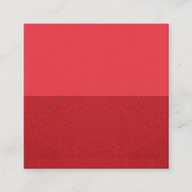 Custom Tomato Red Split Square Card Quadratische Visitenkarte (Vorderseite)