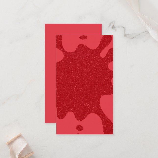 Custom Tomato Red Tropfen Gloss Flat Platzkarte (Vorderseite/Rückseite Beispiel)