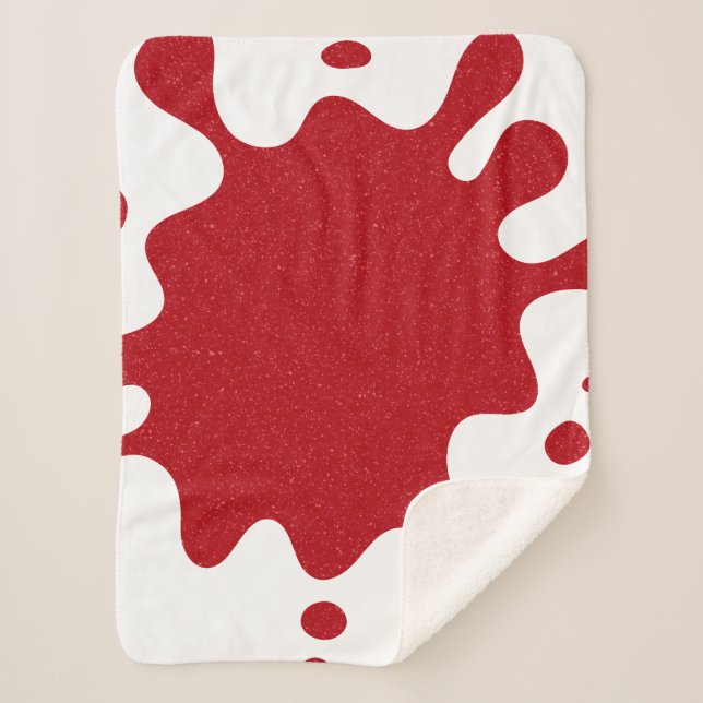 Custom Tomato Red & White Splash Sherpa Blanket Sherpadecke (Vorderseite)
