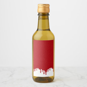 Custom Tomato Red & White Tropfen Mini Flaschen La Weinetikett