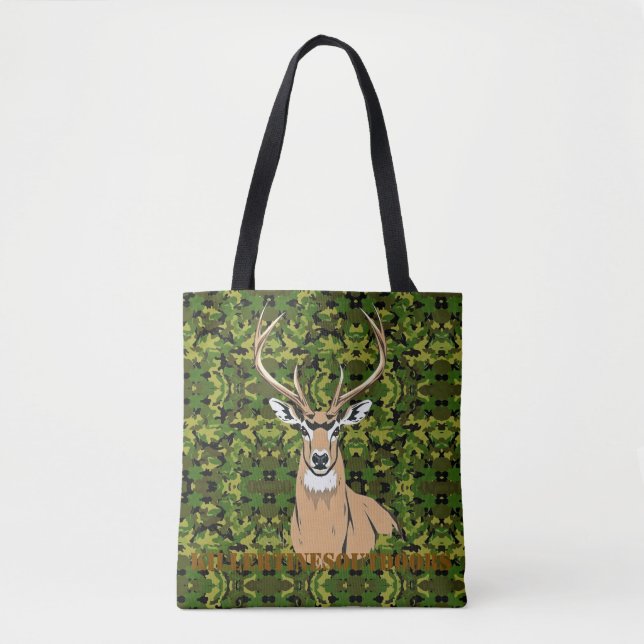 Custom tote bag with whitetail design (Devant)