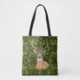 Custom tote bag with whitetail design tasche