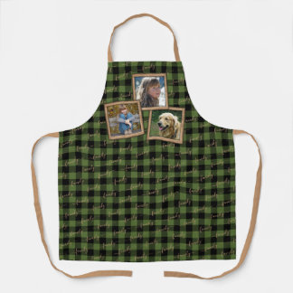 Custom Traditional Green Black Buffalo Karo Karier Schürze
