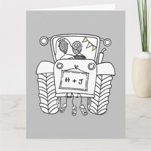 Custom Traktor Country Barn Rustic Wedding Card Karte