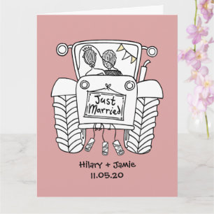 Custom Traktor Country Barn Rustic Wedding Card Karte