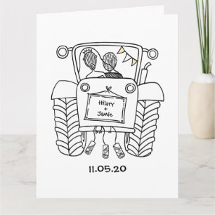 Custom Traktor Country Barn Rustic Wedding Card Karte