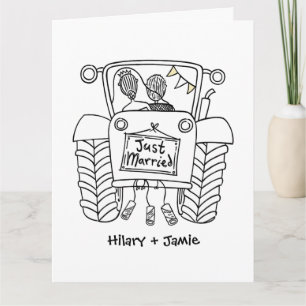 Custom Traktor Country Barn Rustic Wedding Card Karte