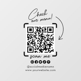 Custom Transparency Business QR Code Social Media Fensteraufkleber