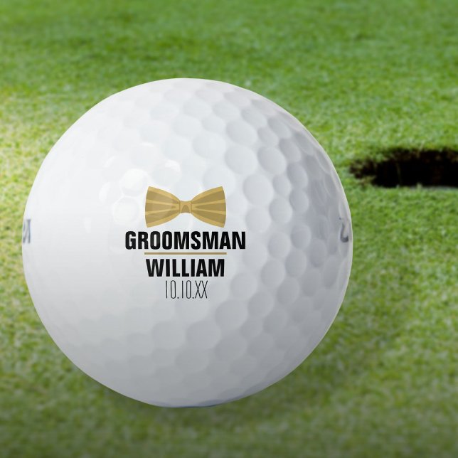 Custom Trauzeuge Trauzeuge Wedding Gold Golfball (Custom Best Man Groomsman Wedding Gold Golf Balls)