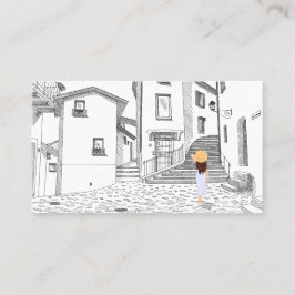 Custom Travel Agent Business Card with Cityscape Visitenkarte