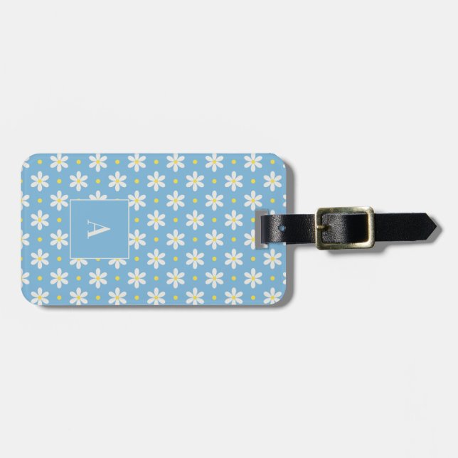 Custom Travel Gift for Women Personalized Daisy Gepäckanhänger (Vorderseite horizontal)