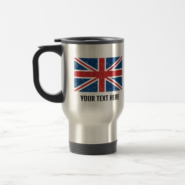 Custom Trendy Britische Flagge Reisebecher (Links)