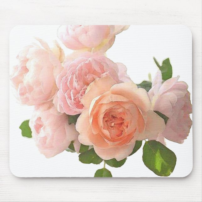 Custom Trendy Modern Template Elegant Roses Mousepad (Vorne)