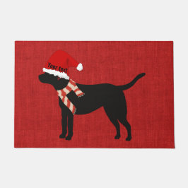 Custom Trendy niedlicher Hund schwarz Labrador rot Fußmatte