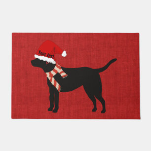 Custom Trendy niedlicher Hund schwarz Labrador rot Fußmatte
