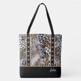 Custom Trendy Stylish Brown Schwarz-weiß Leopard Tasche
