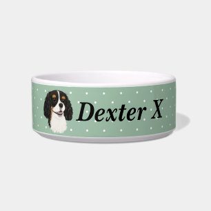 Custom Tri Cavalier King Charles Spaniel Napf