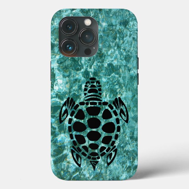 Custom Tribal Sea Turtle Aqua Blue OtterBox iPhone Case-Mate iPhone Hülle (Rückseite)