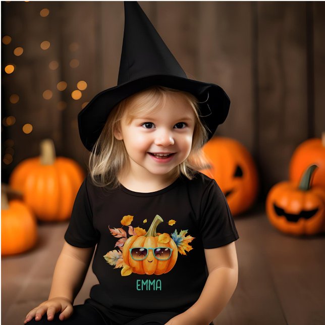 Custom Trick oder Treat Orange Pumpkin Fun Hallowe Kleinkind T-shirt (Von Creator hochgeladen)