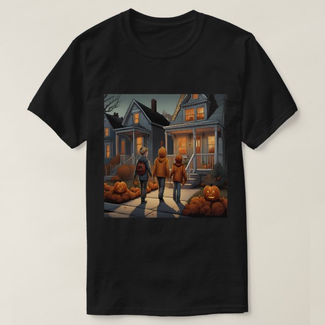 Custom Trick or Treat Halloween T - Shirt (Design vorne)