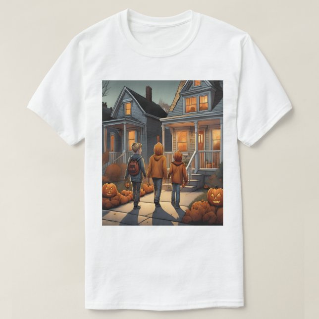 Custom Trick or Treat Halloween T - Shirt (Design vorne)