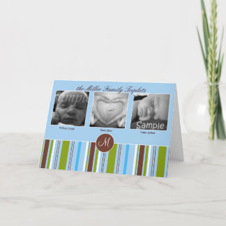 Custom Triplet Birth Announcement - Blau Ankündigung