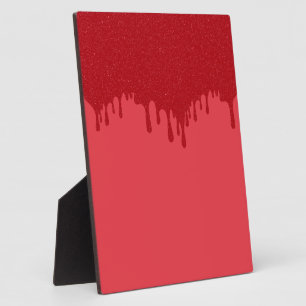Custom Tropfen Red Tabletop Plaque mit Easel Fotoplatte