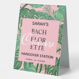 Custom Tropical Bachelorette Hangover Station Tischaufsteller