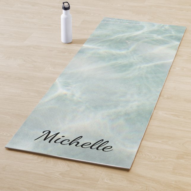 Custom Tropical Beach Sea Waves Monogramm Yogamatte (Beispiel)