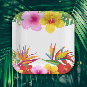 Custom Tropical Blume Hibisken Party Pappteller