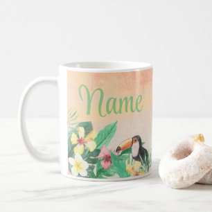 Custom Tropical Flamingo Design Coffee Tasse Cup