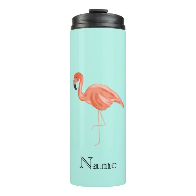 Custom Tropical Flamingo Thermosbecher (Vorderseite)