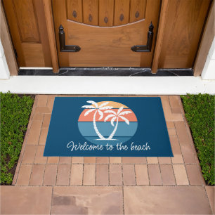 Custom Tropical Island Beach Ocean Sunset Fußmatte