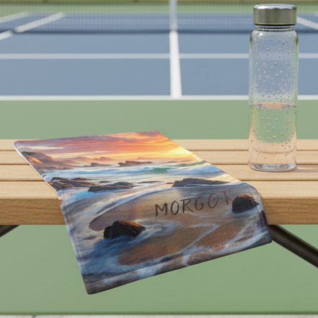 Custom Tropical Sunset Cliffs - Coastsports Handtuch (Von Creator hochgeladen)