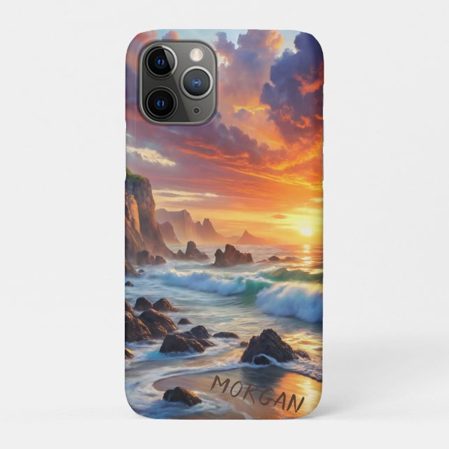 Custom Tropical Sunset Cliffs - Lebhafte Küste Case-Mate iPhone Hülle (Rückseite)
